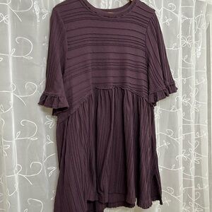 Free People Take a Spin Tunic size large color: Black Honey ( deep maroon)